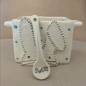 Mud Pie Blue Bunny Candy Caddy Set